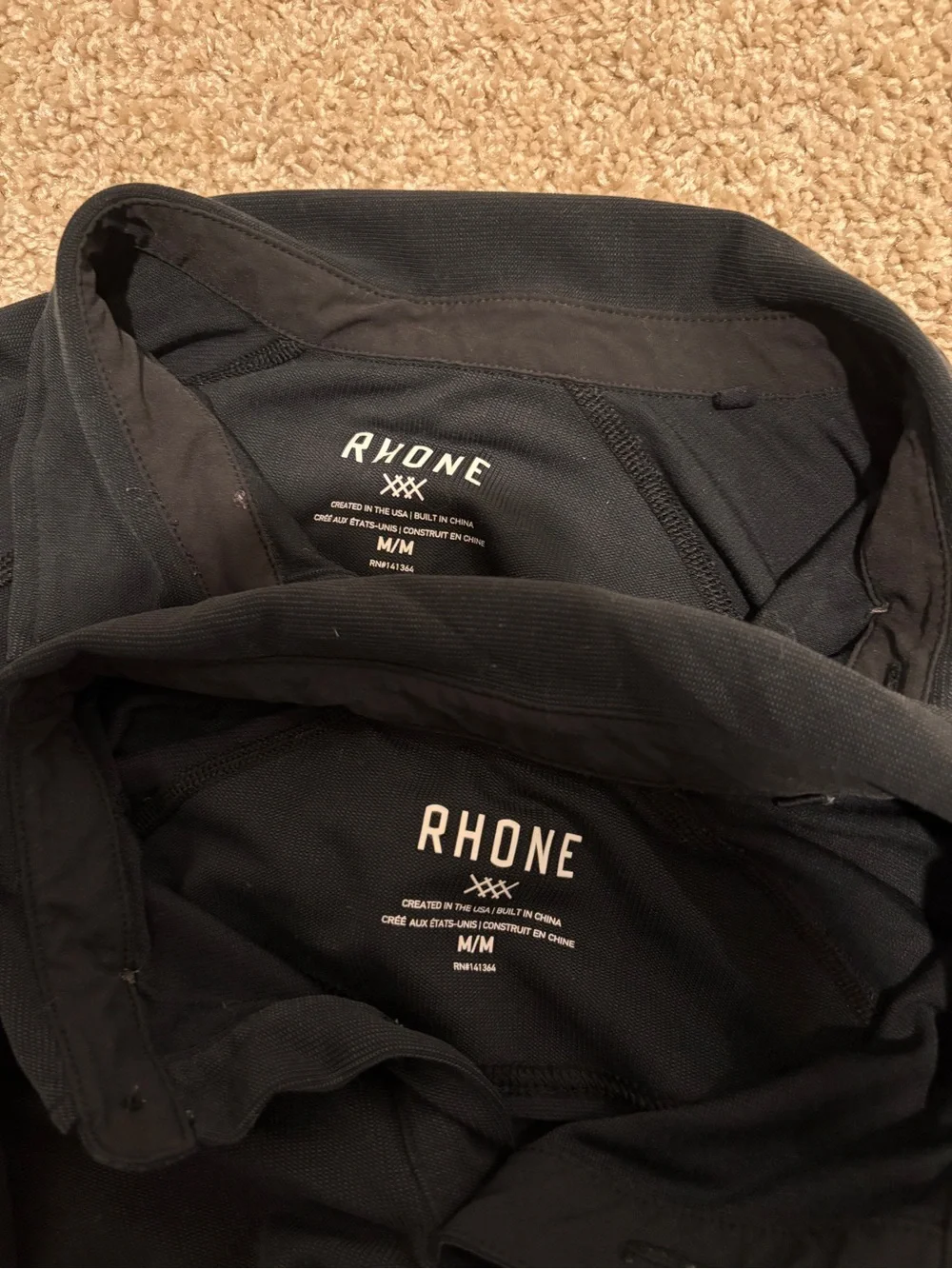 RHONE Bundle Black Polo Tops - Sz M